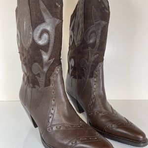 Bass Palomino Cowboy Boots‎ Size 6.5 Color Brown